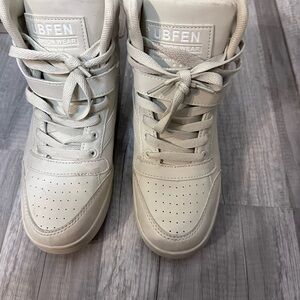 Women's Cream Lace-Up Sneakers